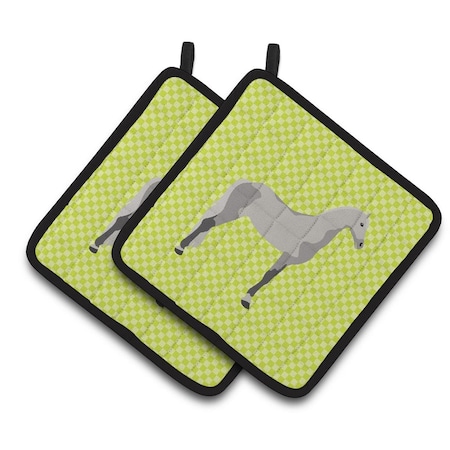Carolines Treasures Orlov Trotter Horse Green Pair of Pot Holders BB7734PTHD